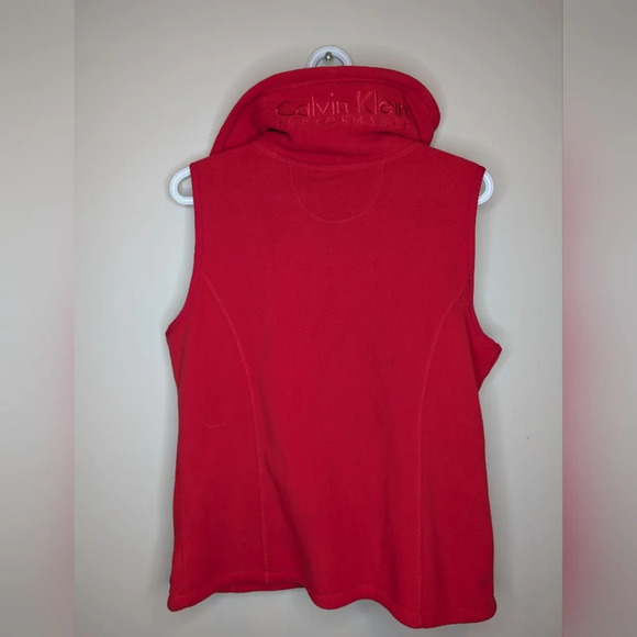 Calvin Klein Performance Activewear Red Fleece Zip Up Vest Size  Woman Medium - Picture 2 of 11